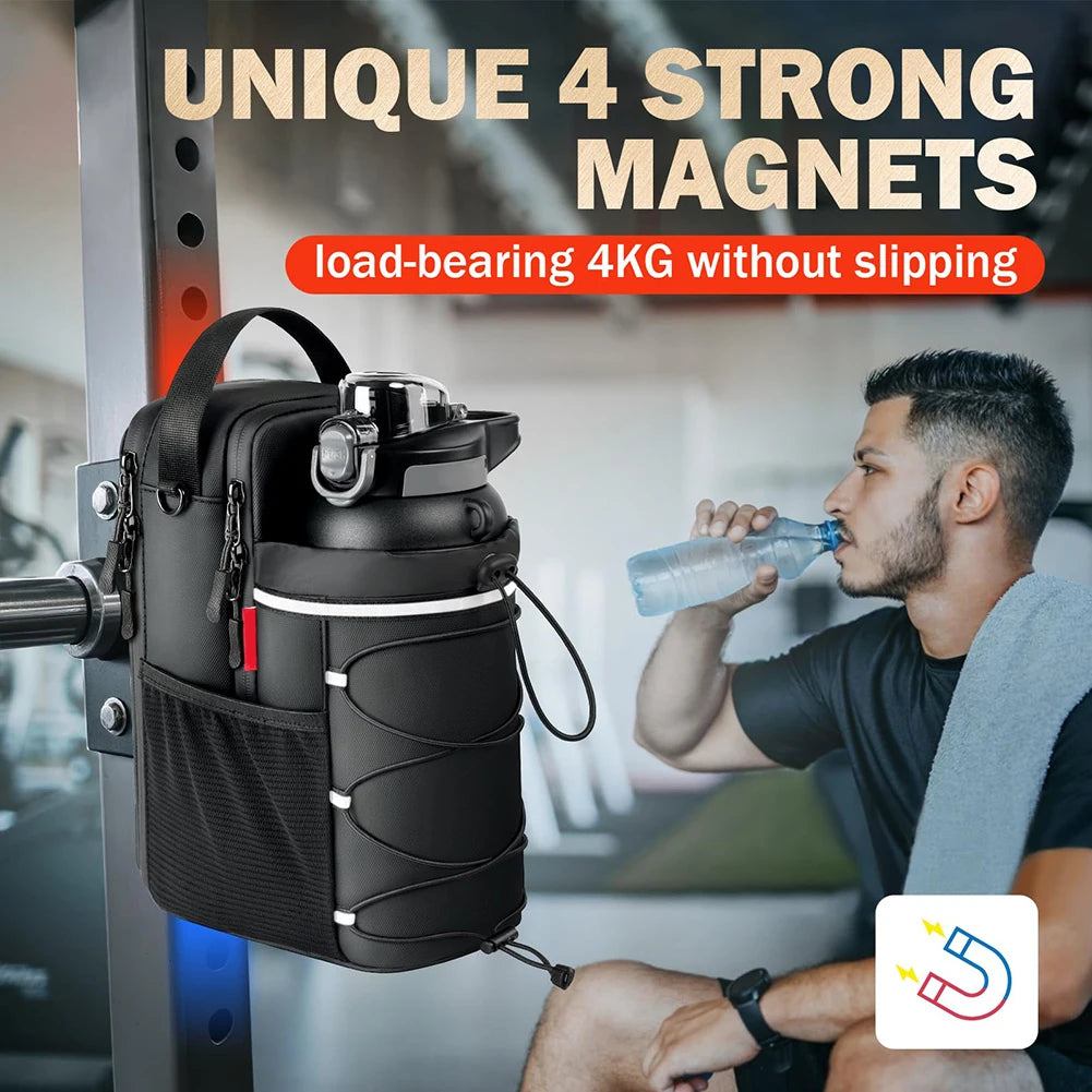 Magnetic Water Bottle Pouch Bag Gym-Specific Water Cup Holder with Strong Magnet Crossbody for Outdoor Sports Cup Holder Bag